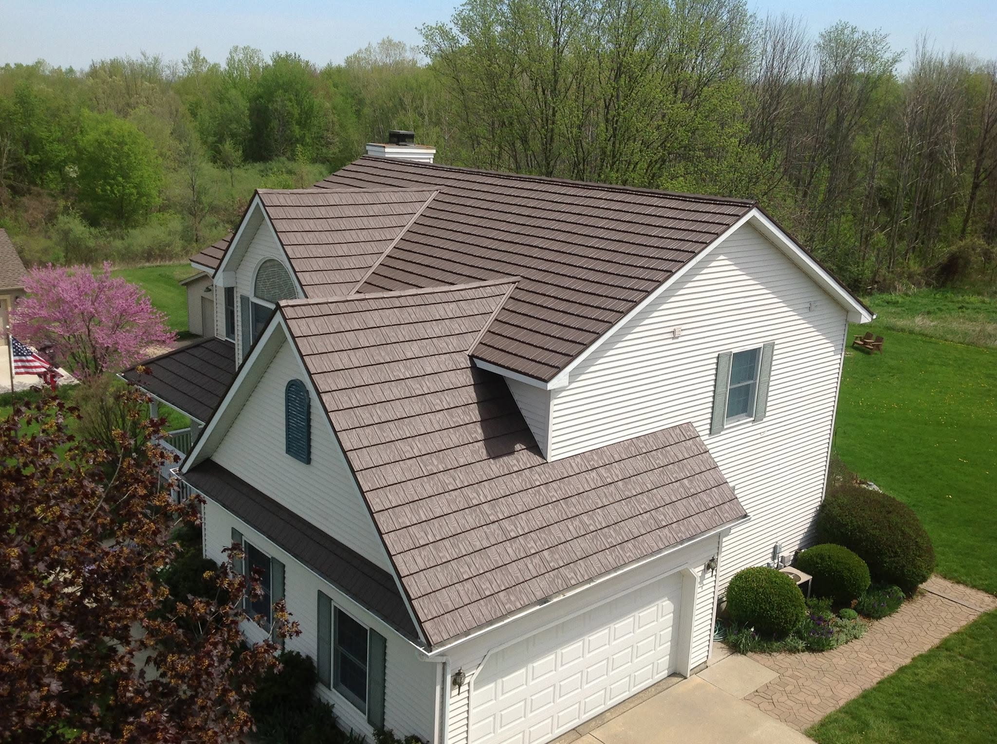 Crinkle-finish metal roofing inspiration for a residential home