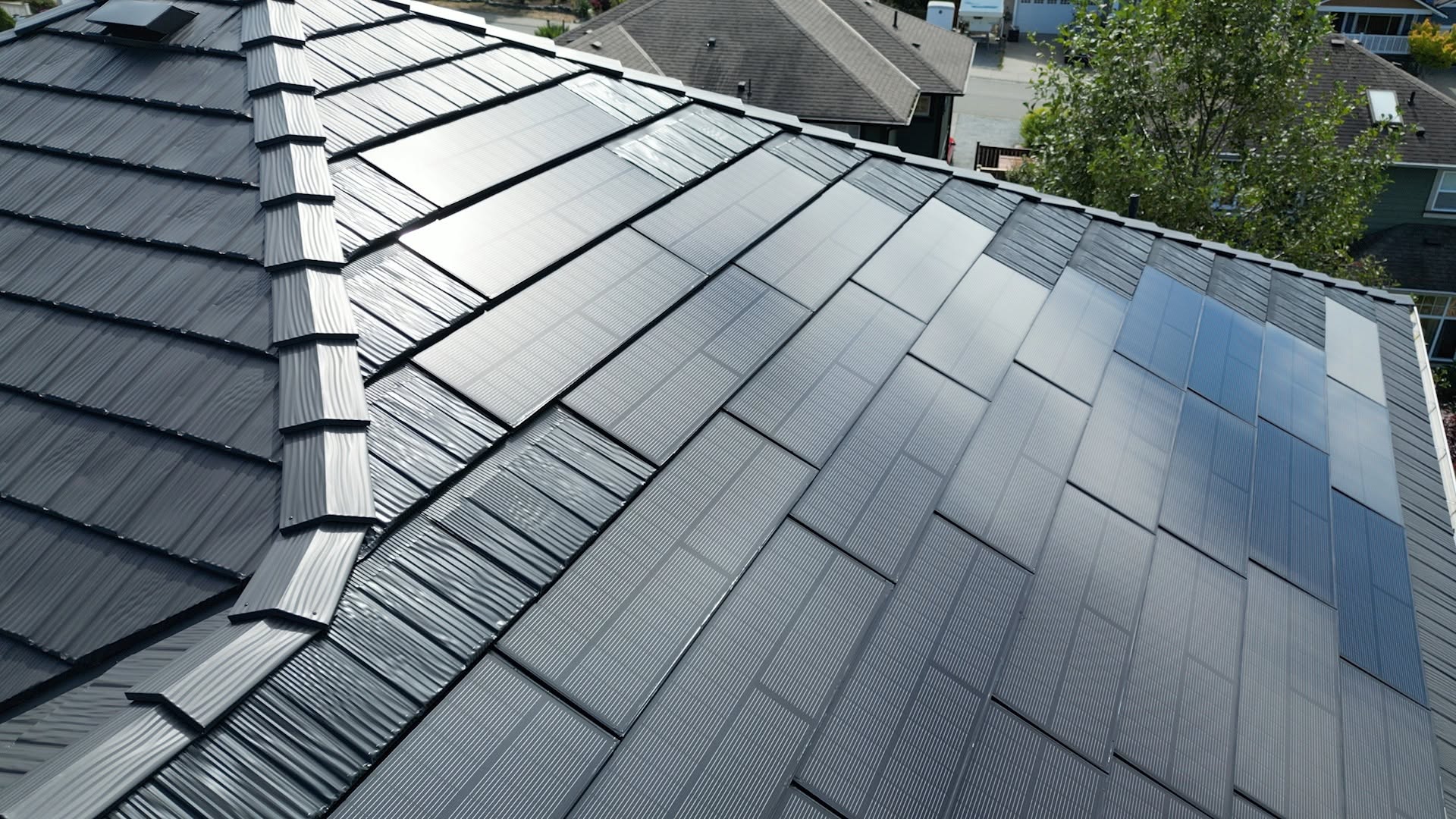 Integrated solar metal roofing